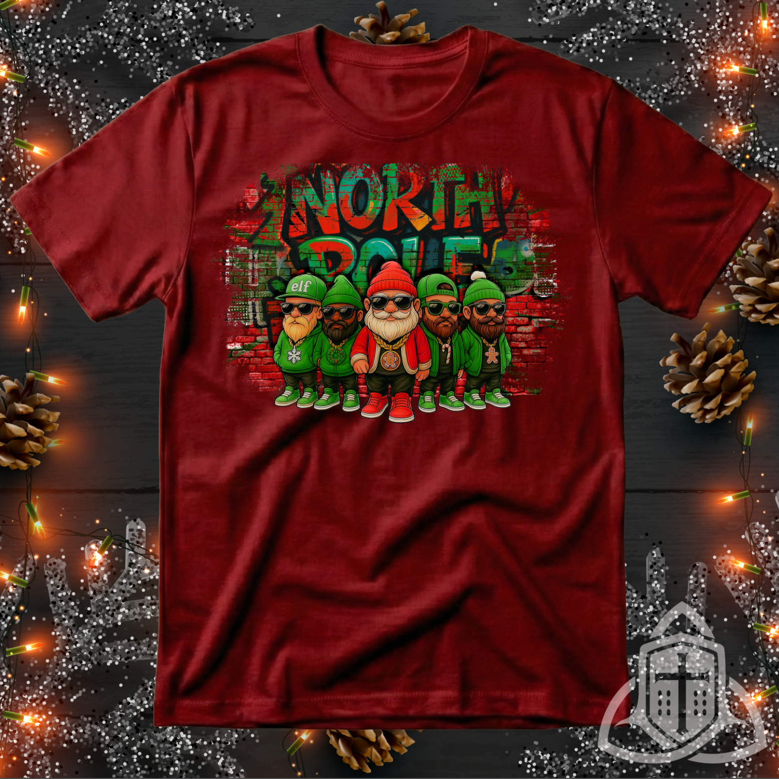 Funny Cool Santa Shirt - North Pole Gangster Elves Tee