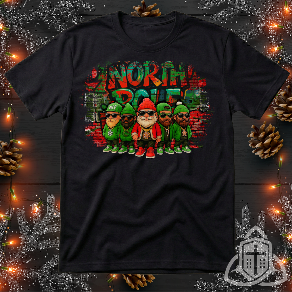 Funny Cool Santa Shirt - North Pole Gangster Elves Tee