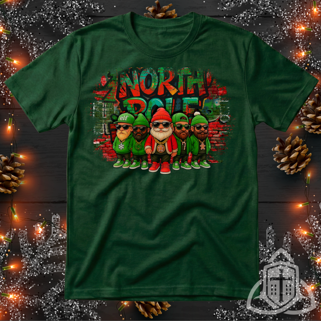 Funny Cool Santa Shirt - North Pole Gangster Elves Tee
