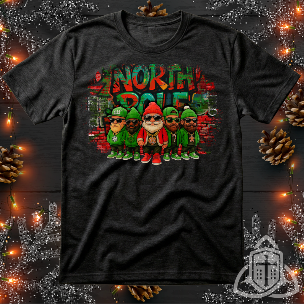 Funny Cool Santa Shirt - North Pole Gangster Elves Tee