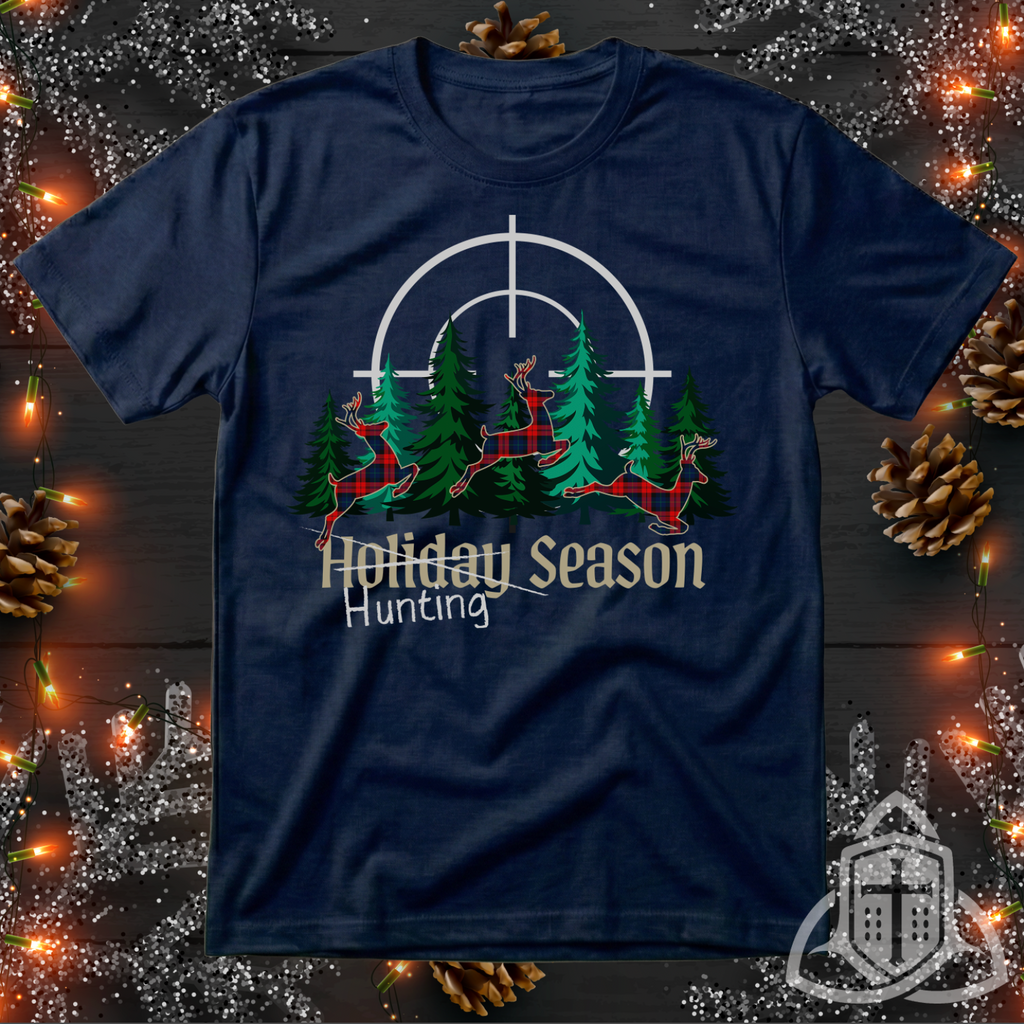 Funny Hunter Christmas Shirt - Plaid Deer Hunting Season Tee