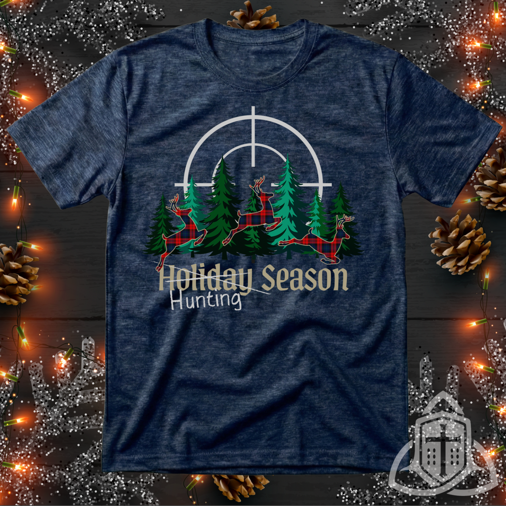 Funny Hunter Christmas Shirt - Plaid Deer Hunting Season Tee