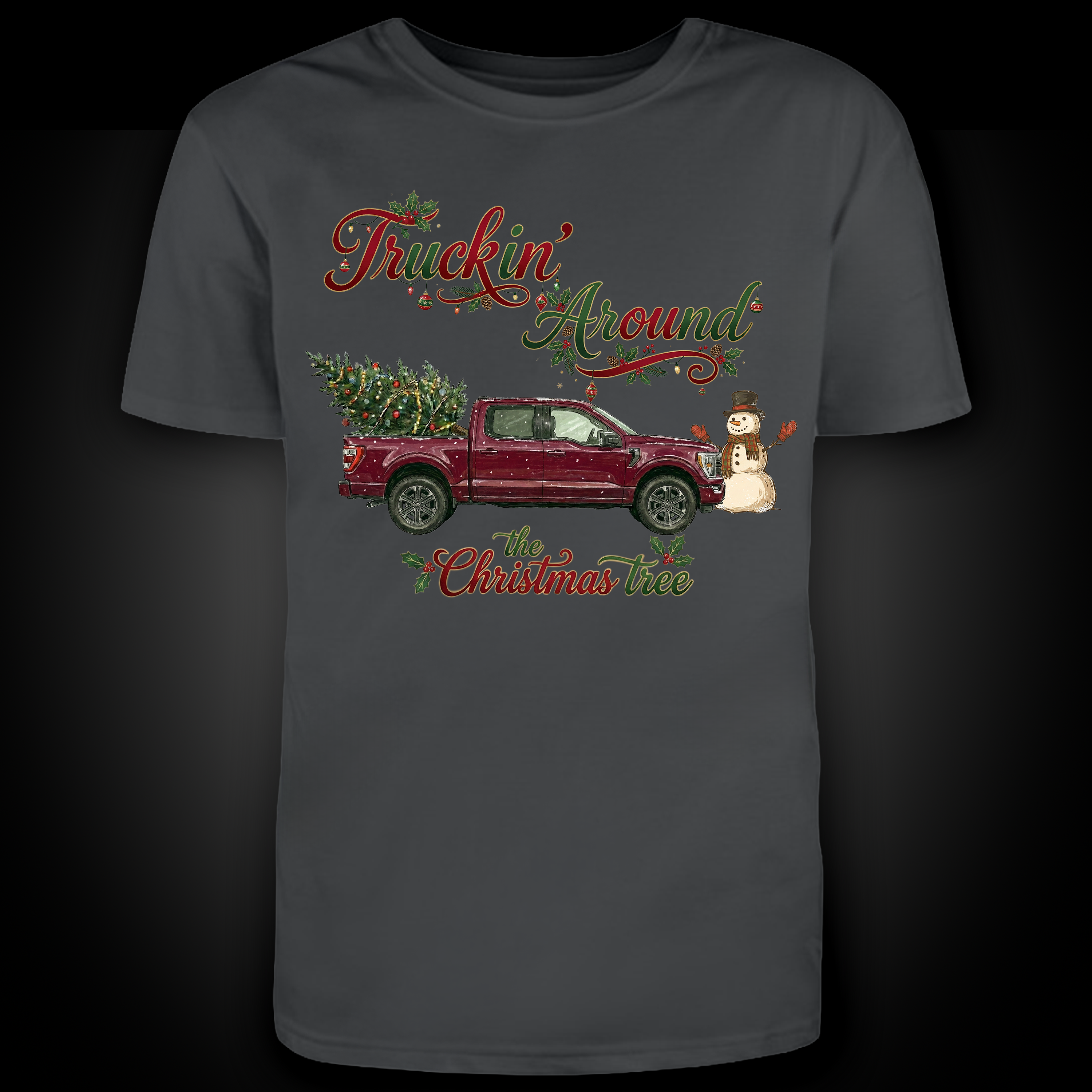 Funny Red Ford Truck Christmas Shirt - "Truckin' Around"